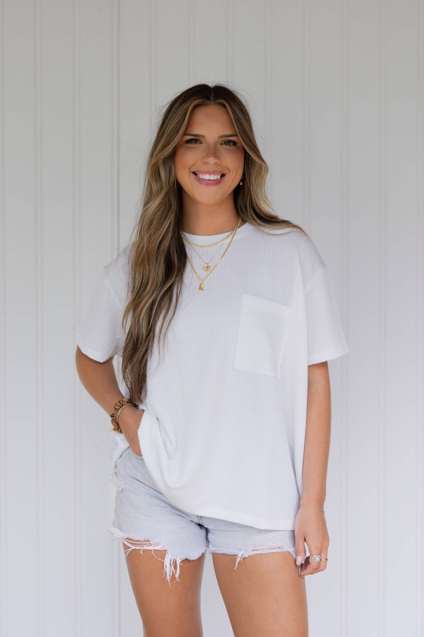 Corded Rib Pocket Tee