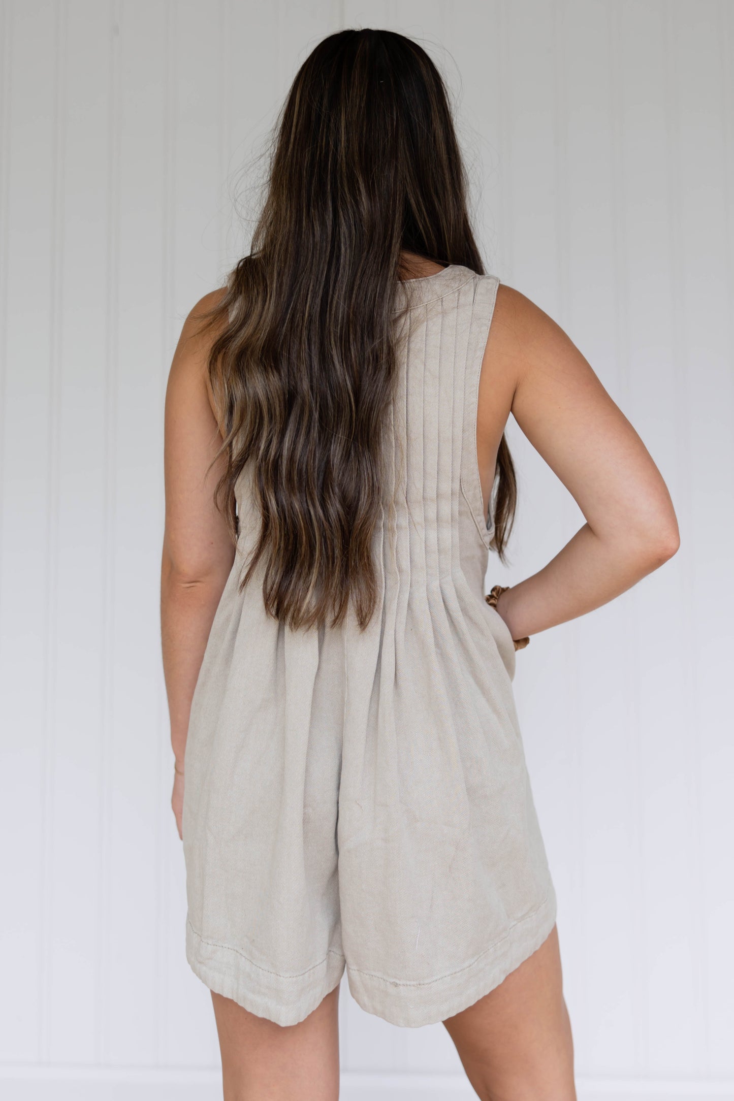 Taupe Denim Romper