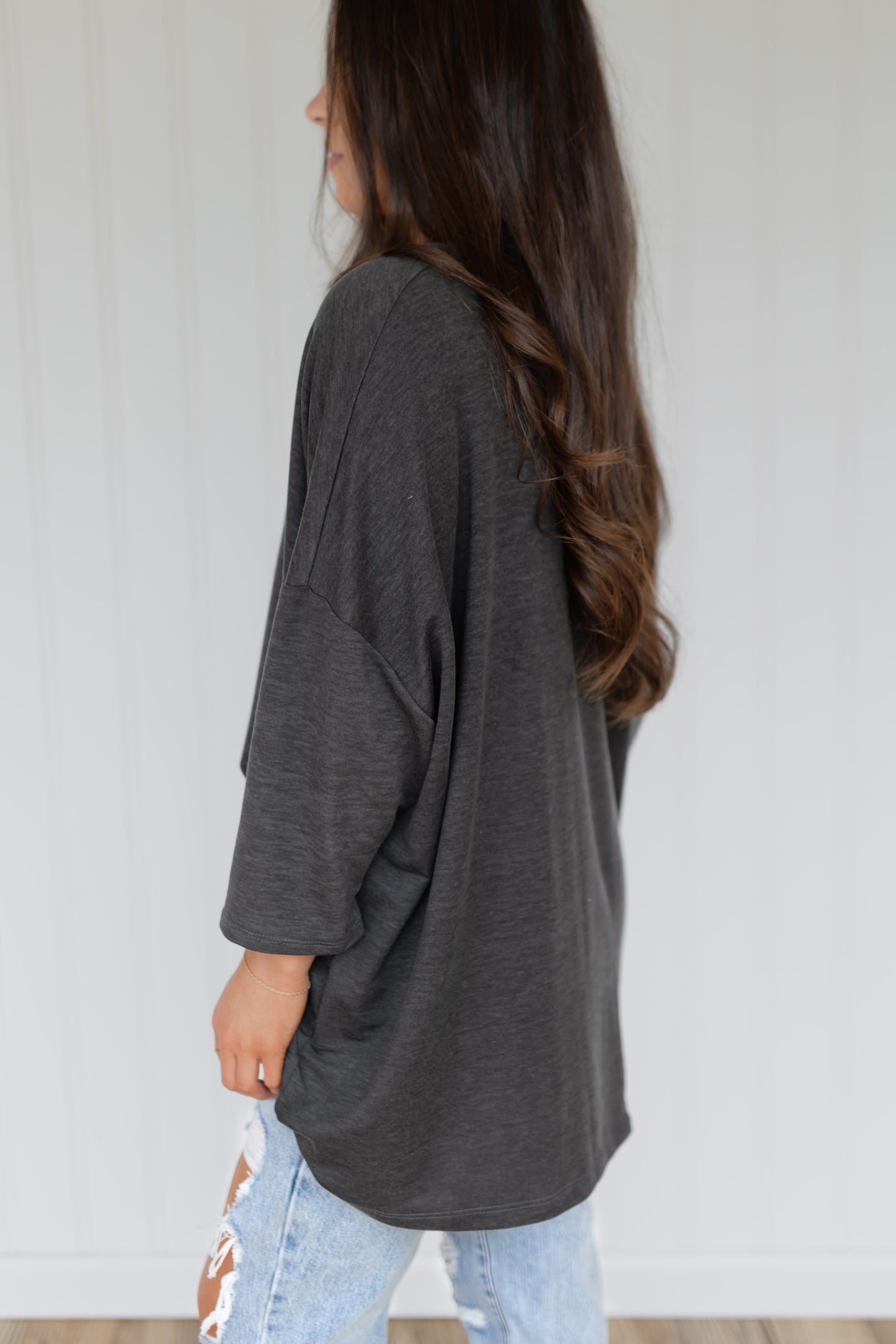 Sunday Stroll Oversized Tee / Charcoal Gray