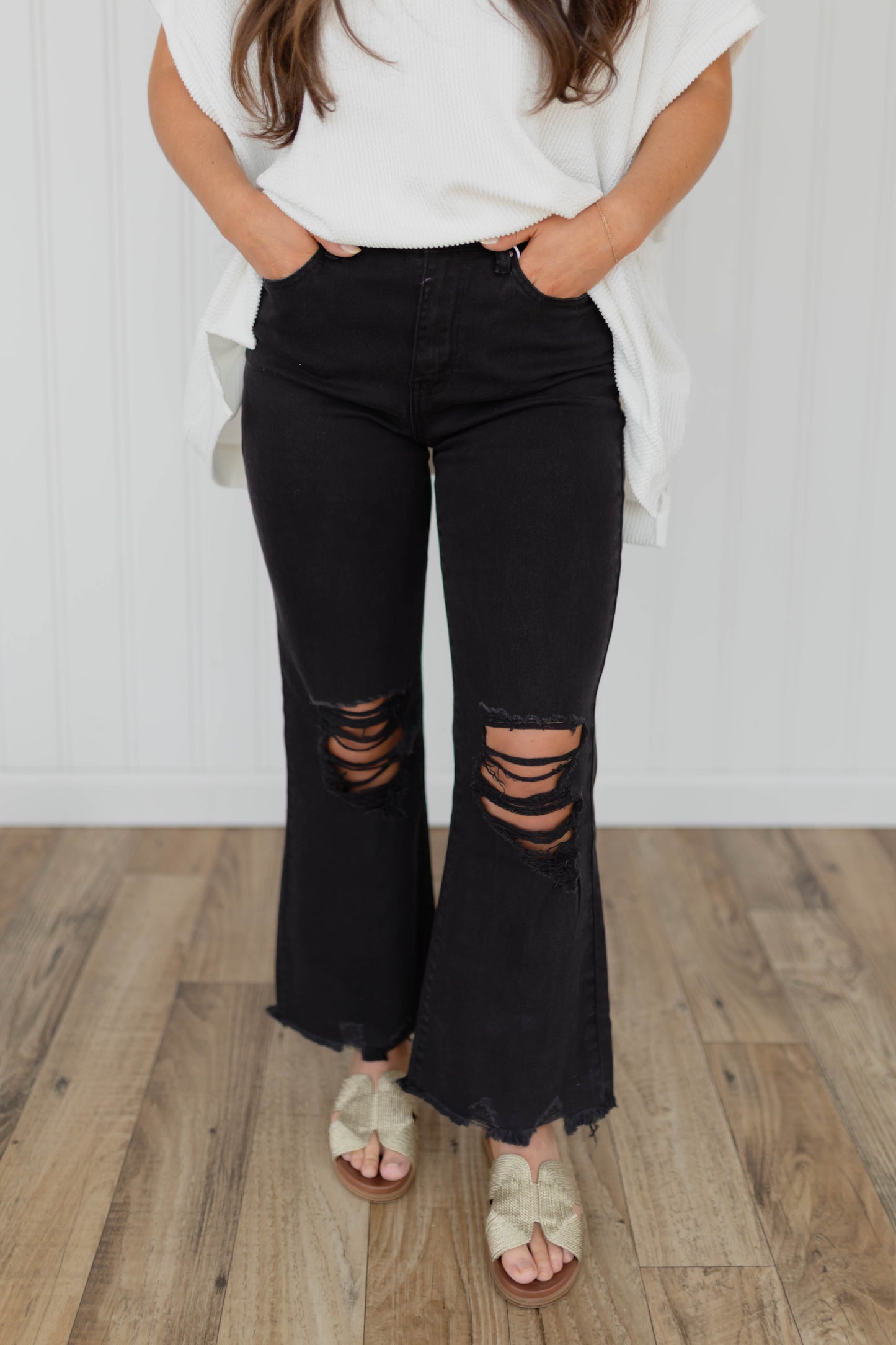 Acid Washed Distressed Jean