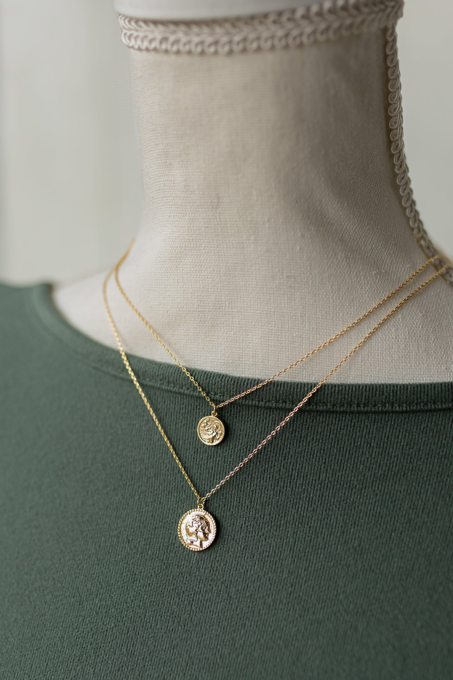 Layered Coin Pendant Necklace