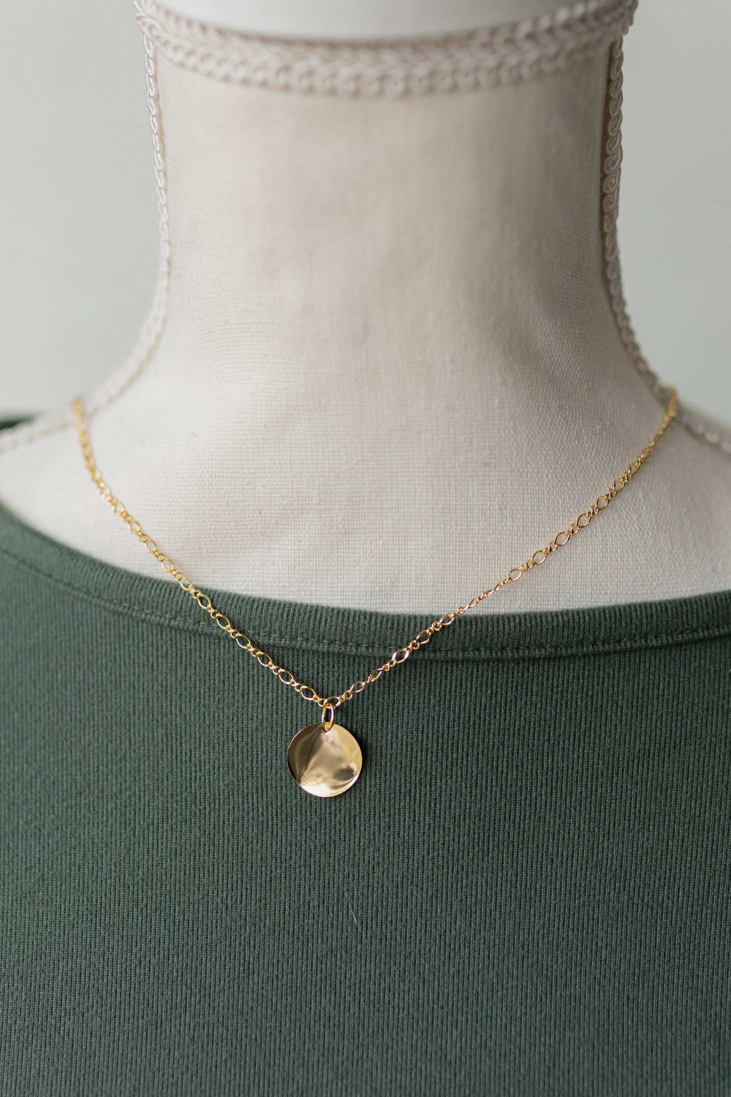 Hammered Disc Necklace