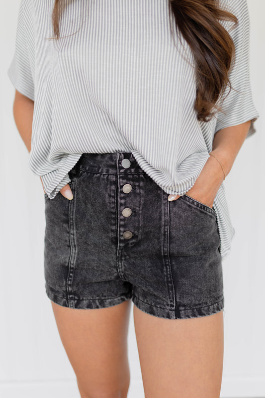 Twill Button Down Shorts