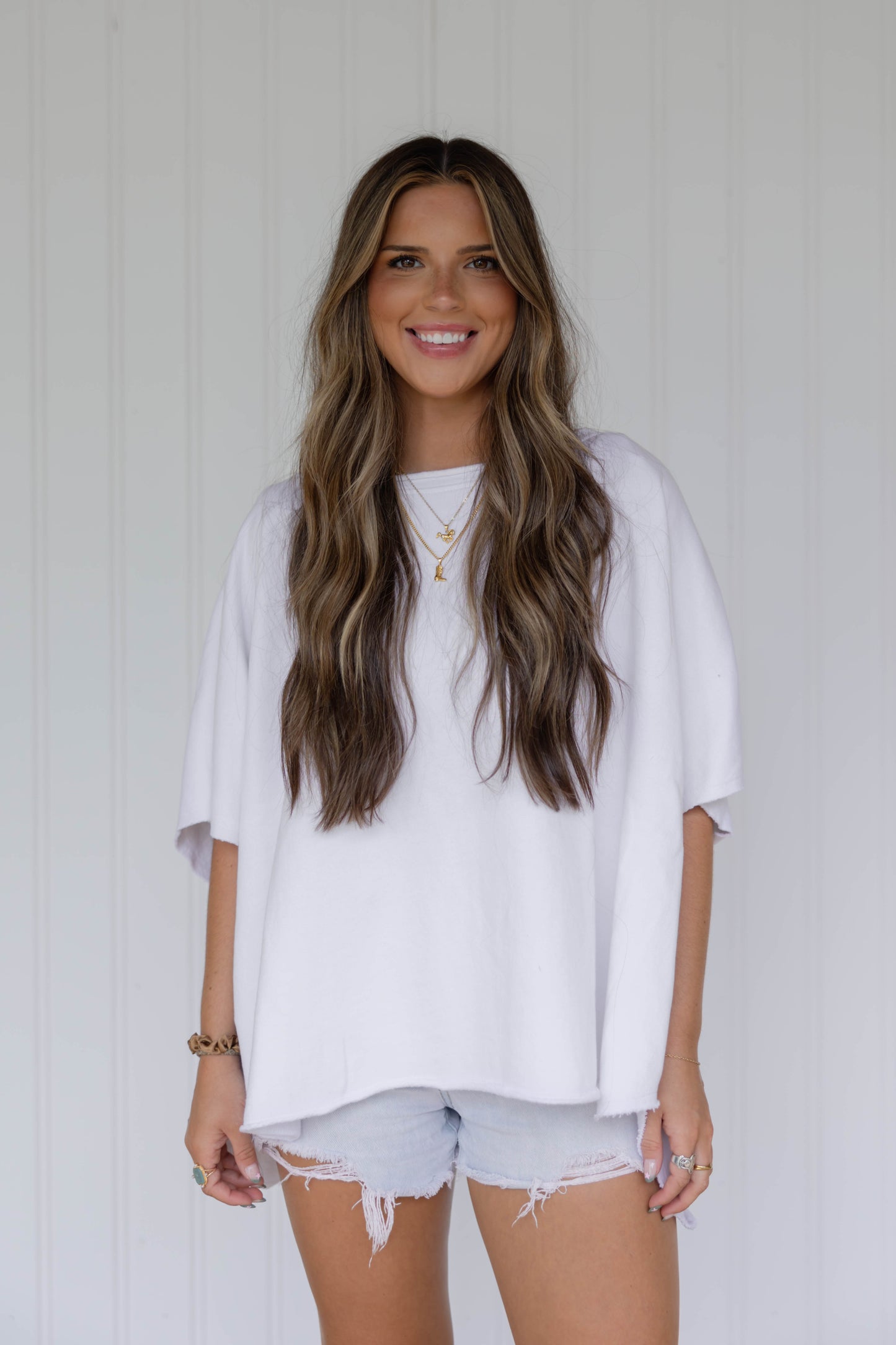 Malibu Vintage Dolman Top -  White