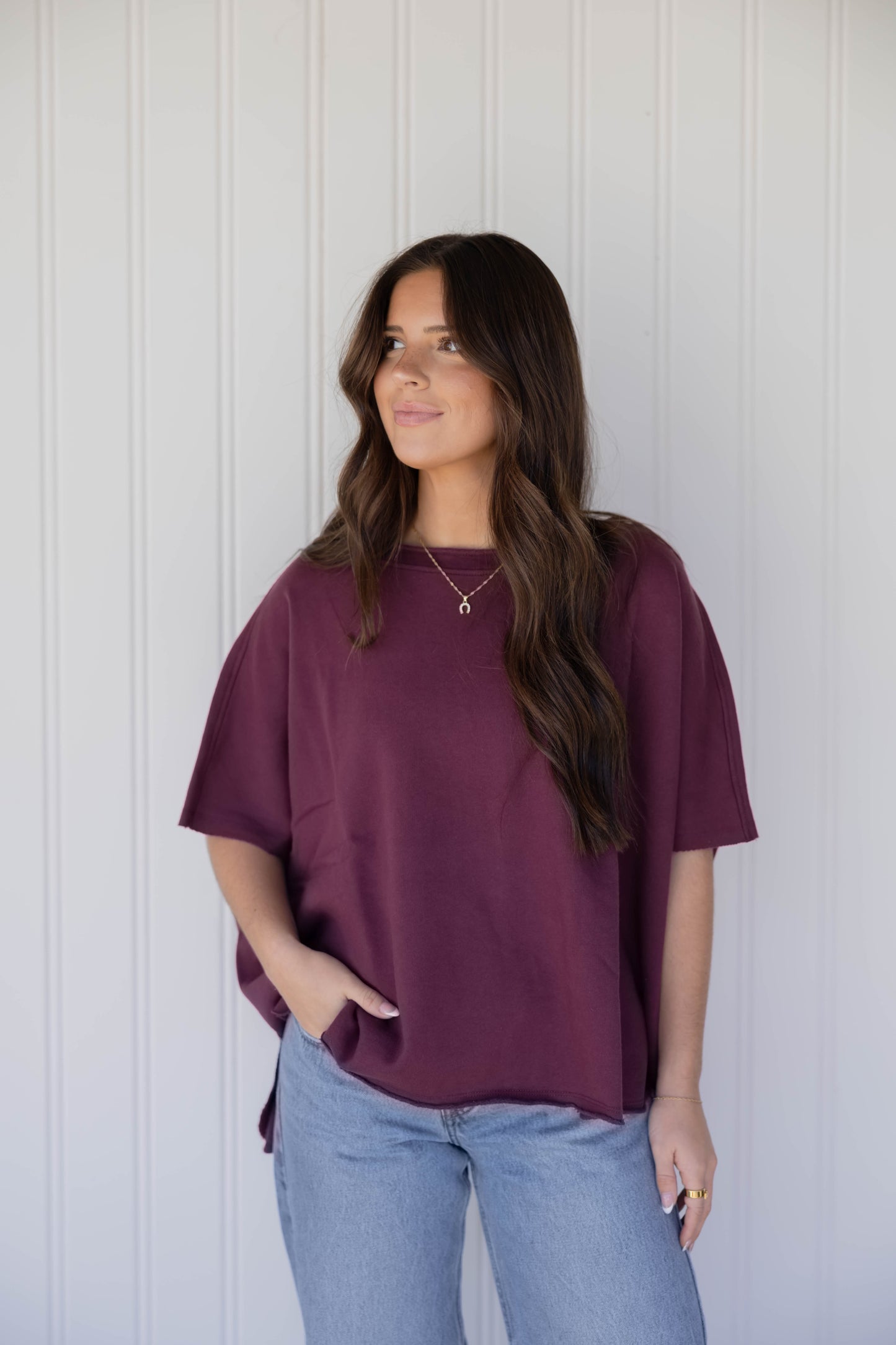 Malibu Vintage Dolman Top - Dark Plum