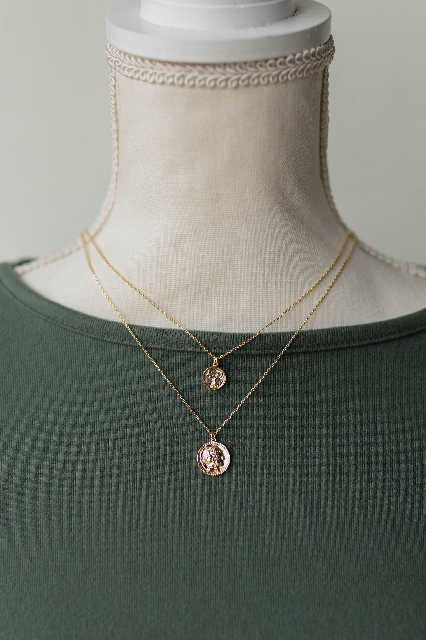 Layered Coin Pendant Necklace