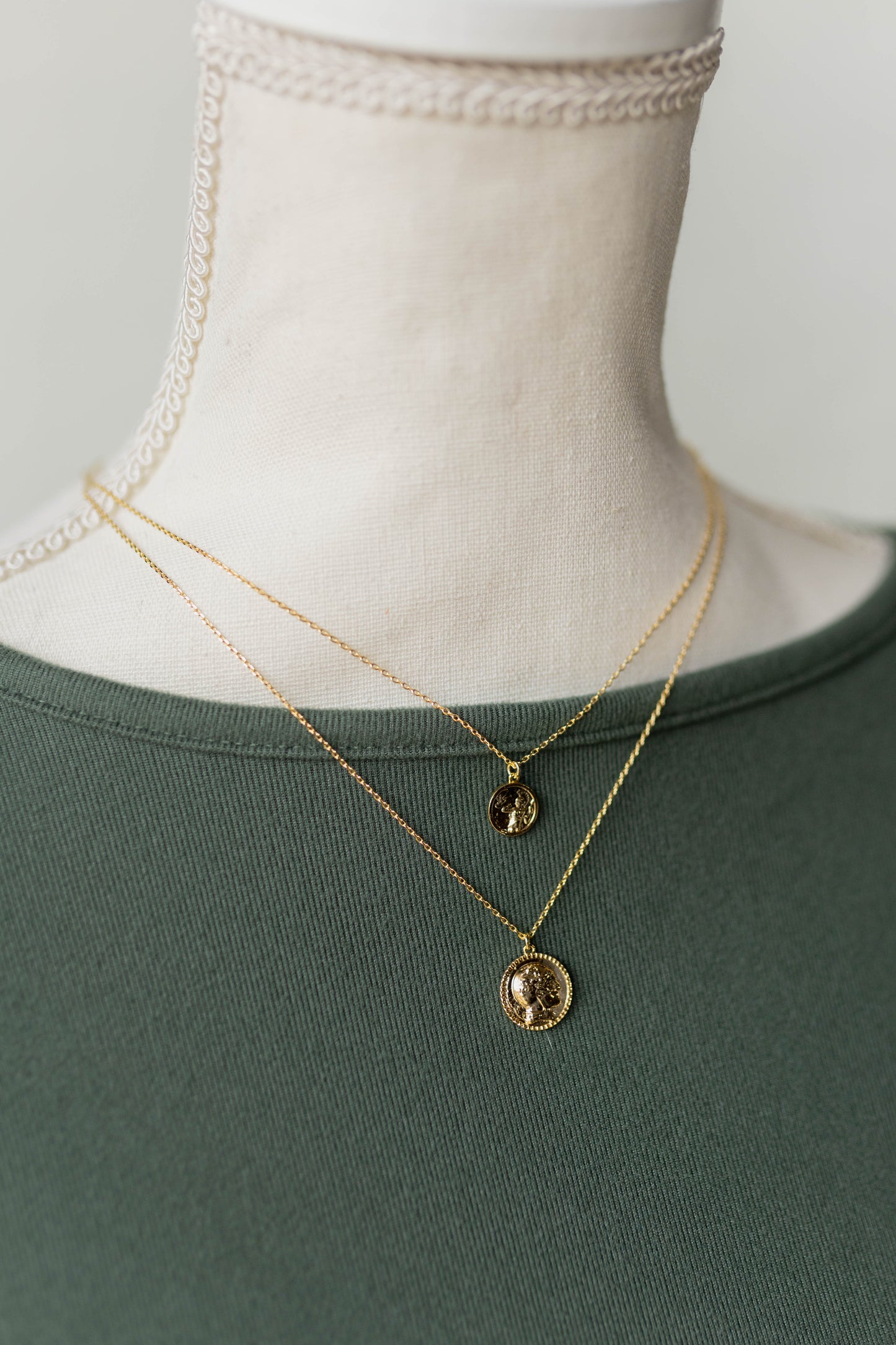 Layered Coin Pendant Necklace
