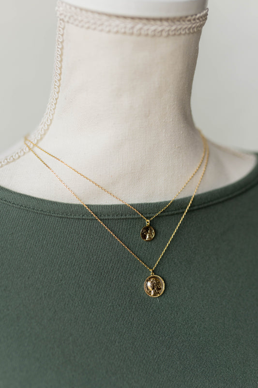 Layered Coin Pendant Necklace