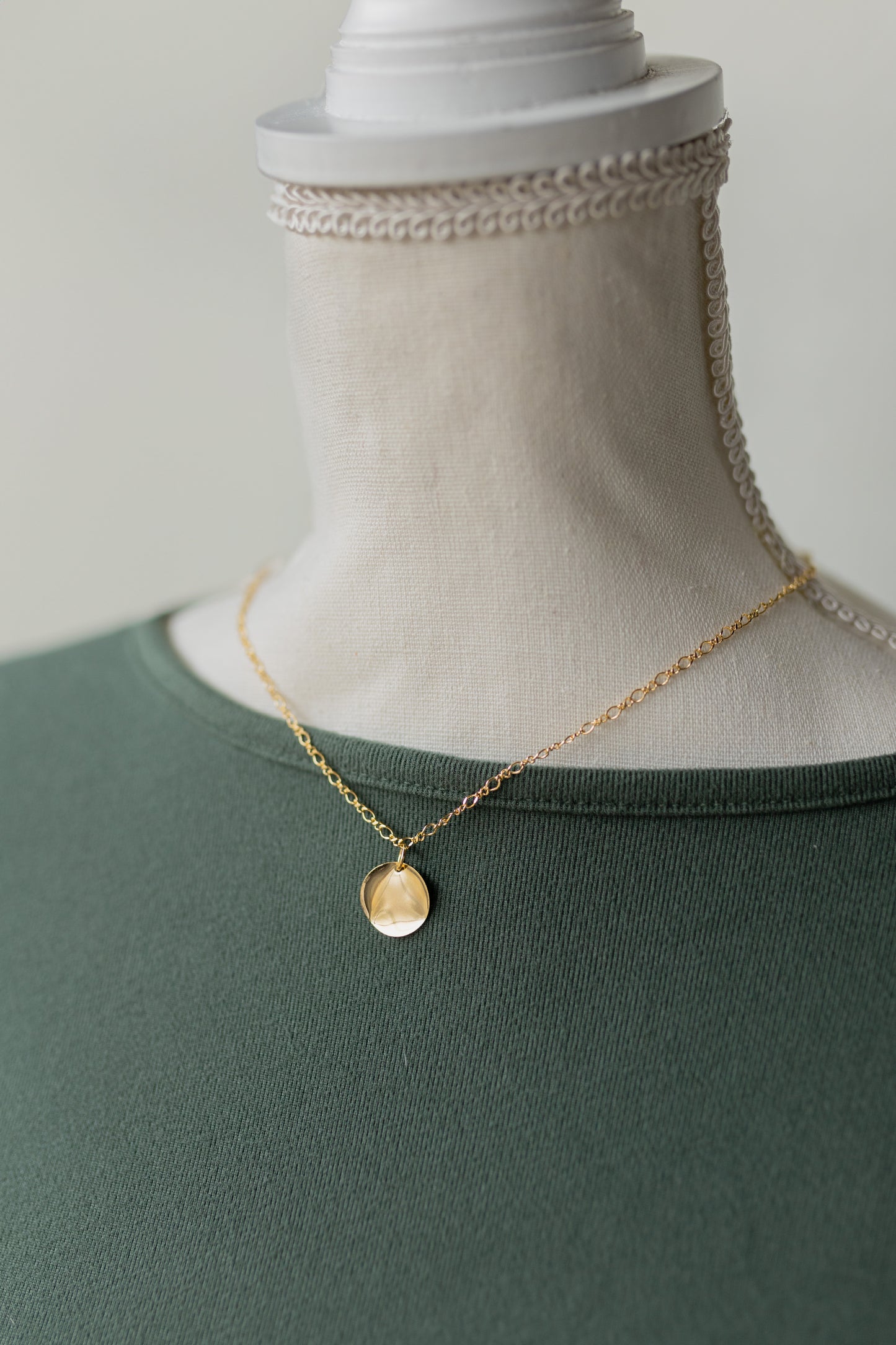 Hammered Disc Necklace