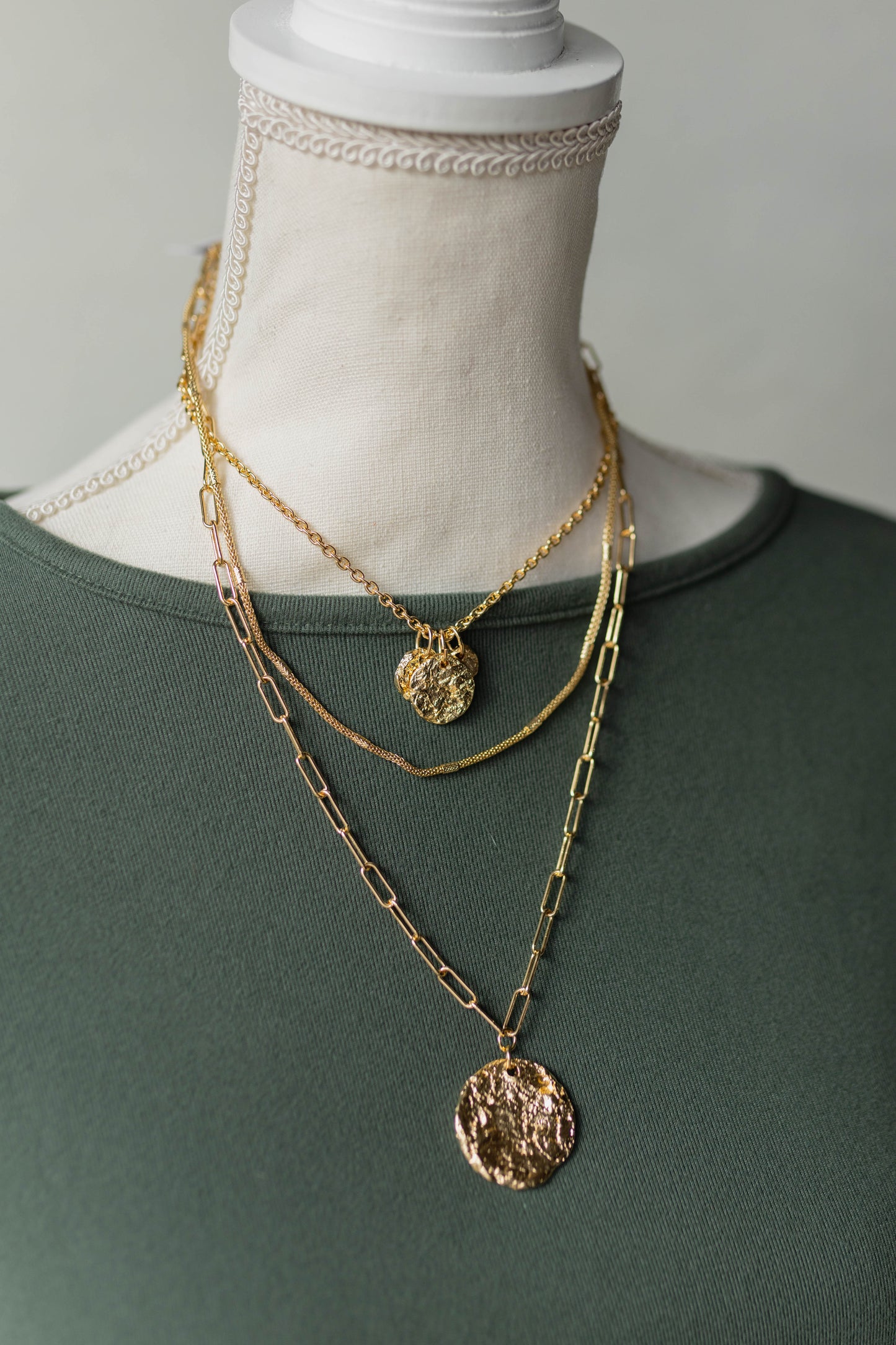 Layered Hammered Necklace